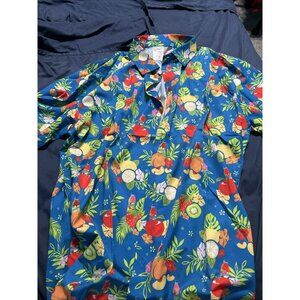 Shirt Hawaiian Snapple Short Sleeve Tropical Men's Button 2XL Fruit Special